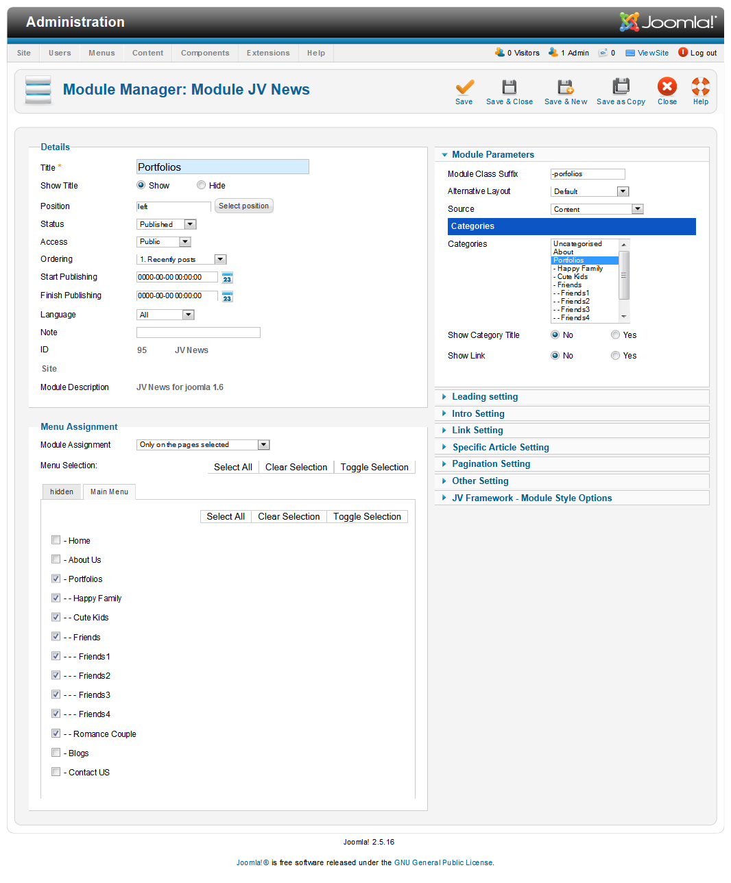 JV News Backend configuration