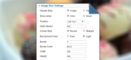 image box settings