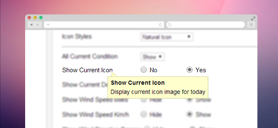 show current icon