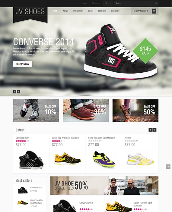 JV Shoes -  Joomla Template for Shoes shop